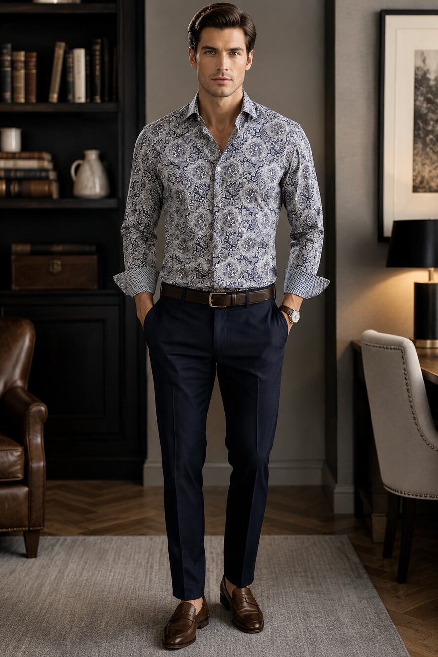 Paul Smith London Italy Paisley Button Up Shirt Men M/L Designer